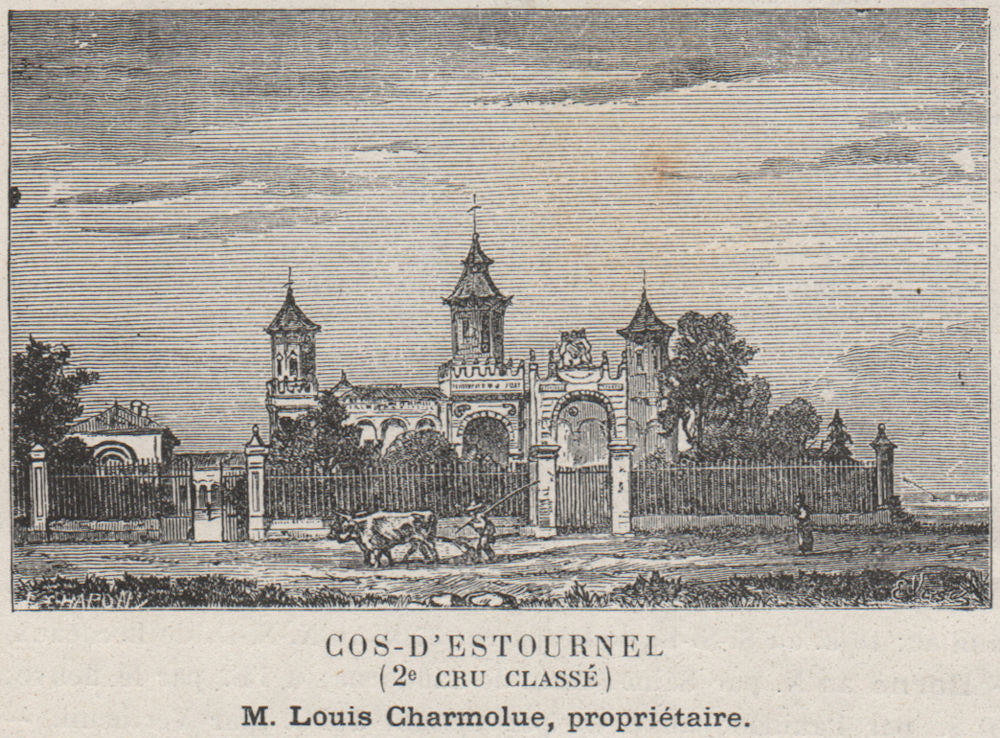 MÉDOC. SAINT-ESTÈPHE. Cos-d'Estournel (2e Cru Classé). Charmolue. SMALL 1908
